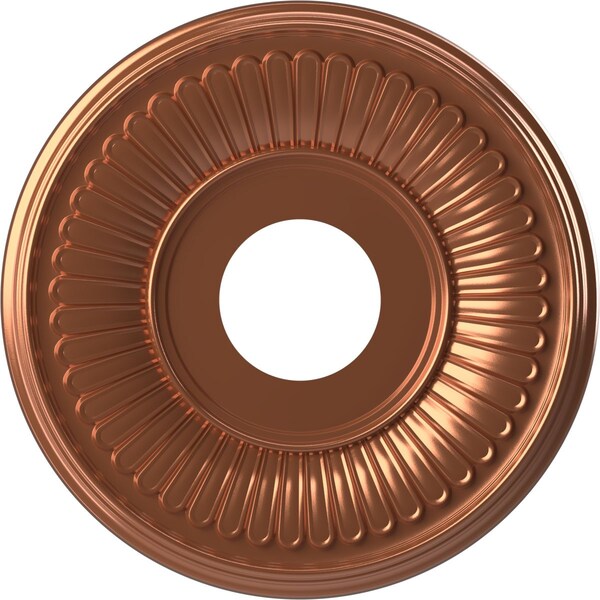 Ekena Millwork Berkshire PVC Medallion (Canopies up to 5 3/4"), 13"OD x 3 1/2"ID x 3/4"P, Bright Coat Copper CMP13BEBCO - main